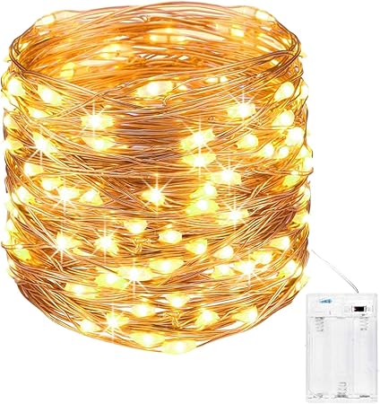 Cadena de Luces 20 Metros 200 LED Blanco Cálido, 8 Modos de Luz