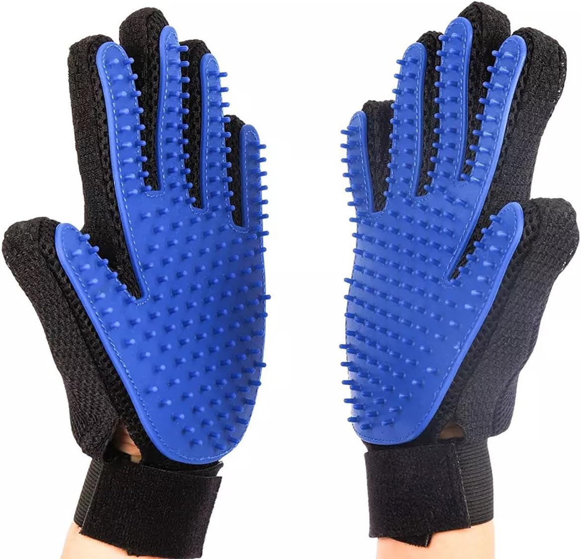 Ly Pet Washing Glove Gentle De-Shedding Brush Comfortable Massage Tool for Cat & Dog Dark Blue