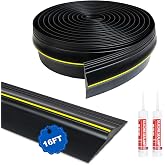 DGSL 16FT Garage Door Threshold Seal Strip, Waterproof Rubber | Universal Bottom Weather Stripping with Adhesive, Heavy Duty Door Seal for Garage Floor Gaps, Draft and Water Protection