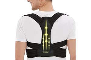 SHAPERKY Posture Corrector for Men and Women, Adjustable Upper Back Brace, Muscle Memory Support Straightener, Providing Pain Relief from Neck, Shoulder, and Upper and Lower Back, Small/Medium(27''-39'')