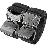 BESTKEE 2 Pack Tactical Belt, Men's Military Stretch Nylon Web Belt for Hiking Work with Heavy-Duty Quick Release Buckle