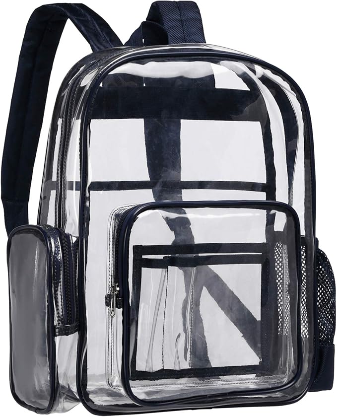 Clear Backpack, Fcolor Heavy Duty Clear Backpack Reinforced Straps