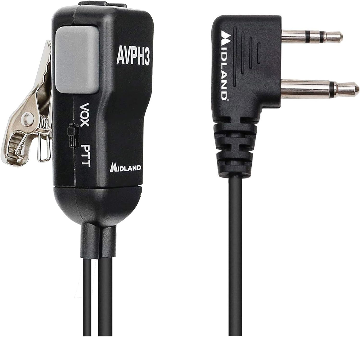 Midland AVPH3 Transparent Security Headsets with PTT/VOX - Pair,Black