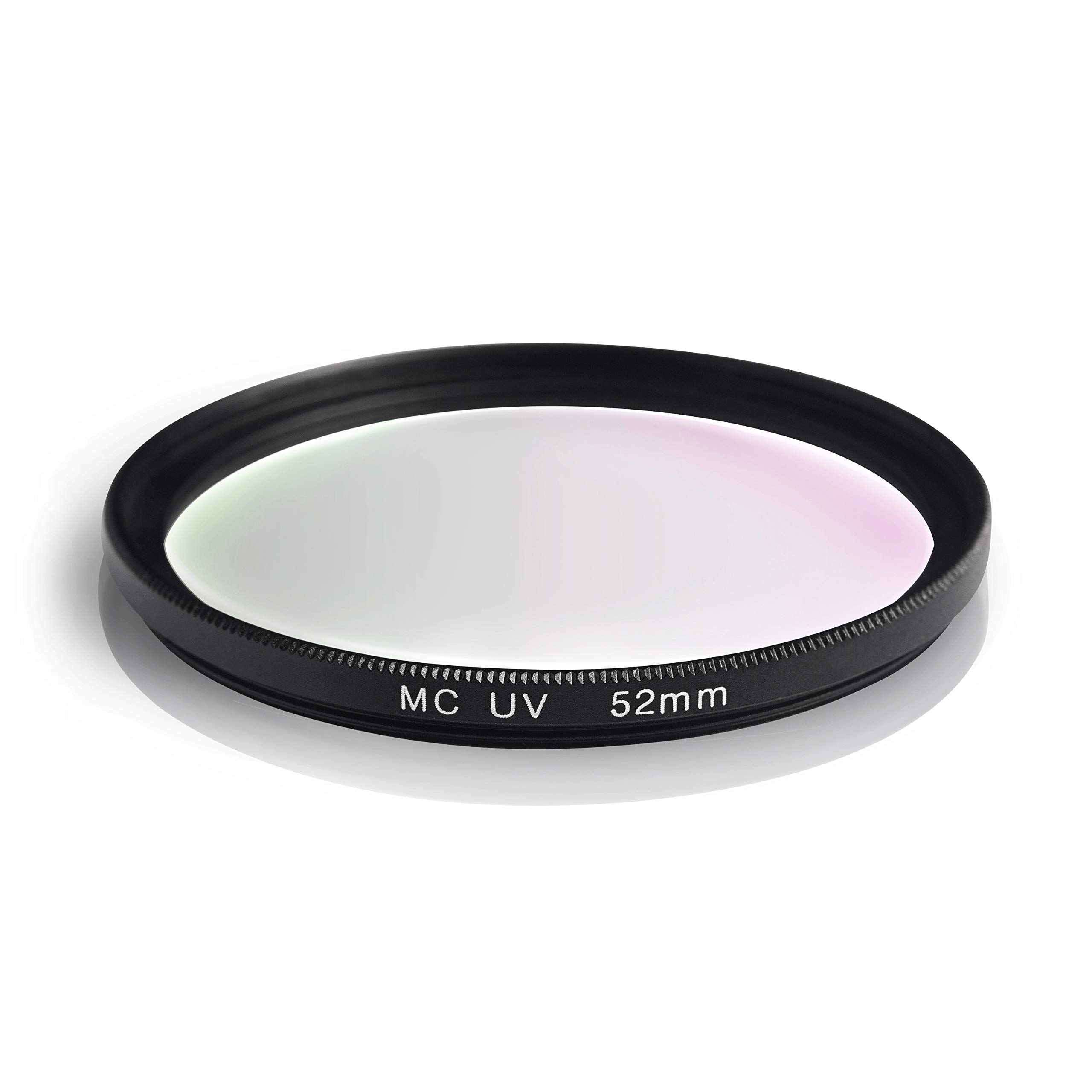 52mm MC UV filter. Lens cover. Made of aluminum and optical glass. Scratch-resistant and water-based surface. For Canon Sony Nikon Leica Fujifilm Panasonic Pentax Sigma Tamron Pentax
