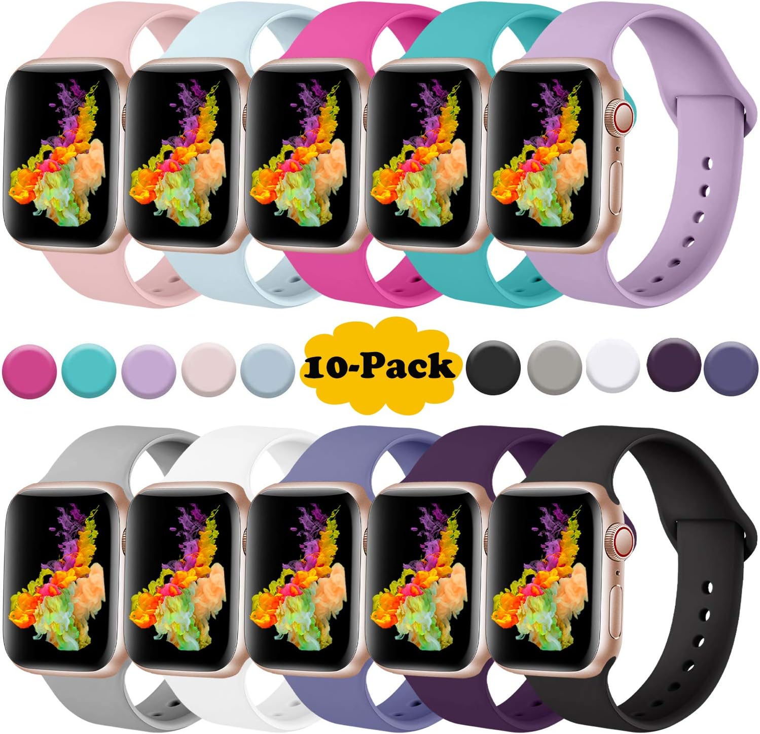 Rabini Compatible with Apple Watch Band 40mm 38mm 44mm 42mm for Women Men, Replacement Accessory Sport Band for Apple/iWatch Series 5, Series 4, Series 3, Series 2, Series 1