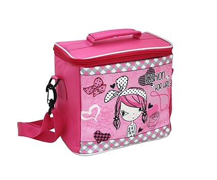 Shopaholic Fabric Pink Lunch Bag for Girls