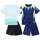 M2C Boys 2-Pack Jersey Soccer Knit Set Sport Team Uniform Shirt and Shorts