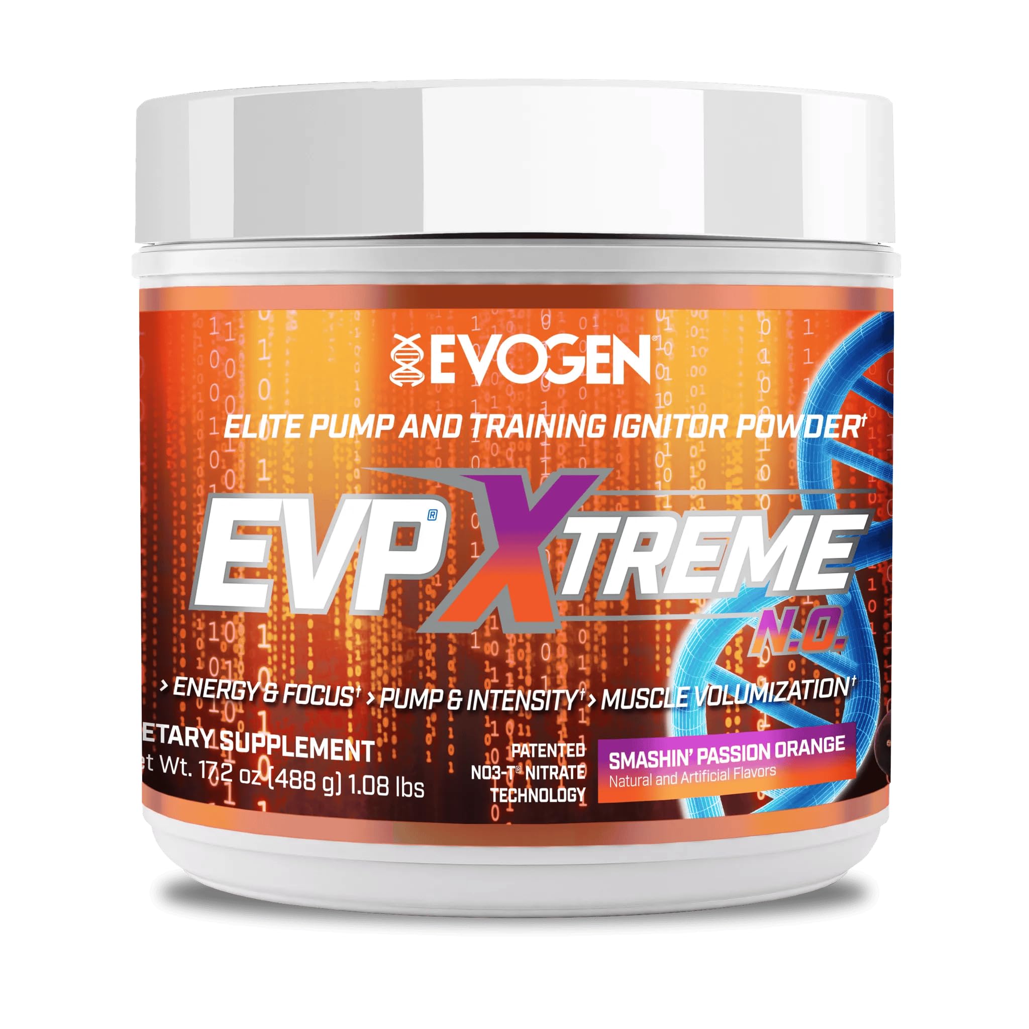 Evogen EVP Xtreme NO - Pre Workout Powder for Men & Women | Sugar Free Preworkout with Beta Alanine, Creatine, and Caffeine for Energy & Pump | Smashin' Passion Orange | 40 Servings Image