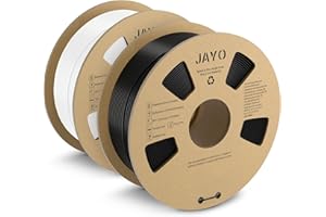JAYO PLA+ Filament 1.75mm, PLA Plus 3D Printer Filament 1.1KG, Dimensional Accuracy +/- 0.02mm, Neatly Wound Filament, 1.1 KG Spool(2.42 LBS), 2 Pack, PLA+ Filament 2.2KG in Total, Black+White