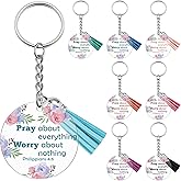 8PCS Inspirational Faith Christian Keychain for Women Girls Boys Teens Bible Verse Keychains Bulk Religious Spiritual Gifts for Pastor Mom Sister Inspirational Key Chains Bulk Christmas Birthday Gift