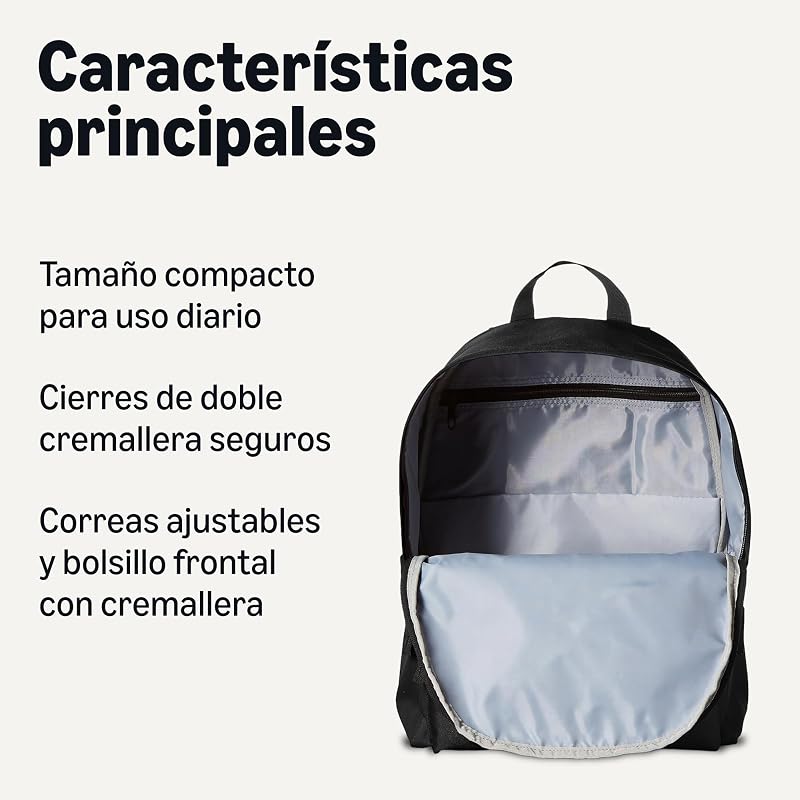 Mochila Clássica/Diária/Escolar, Preta, 1 Unidade