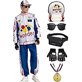 PTXZEQ Race Car Driver Costume Jumpsuit Racing Suit Outfit Jacket Halloween Adult Men Women