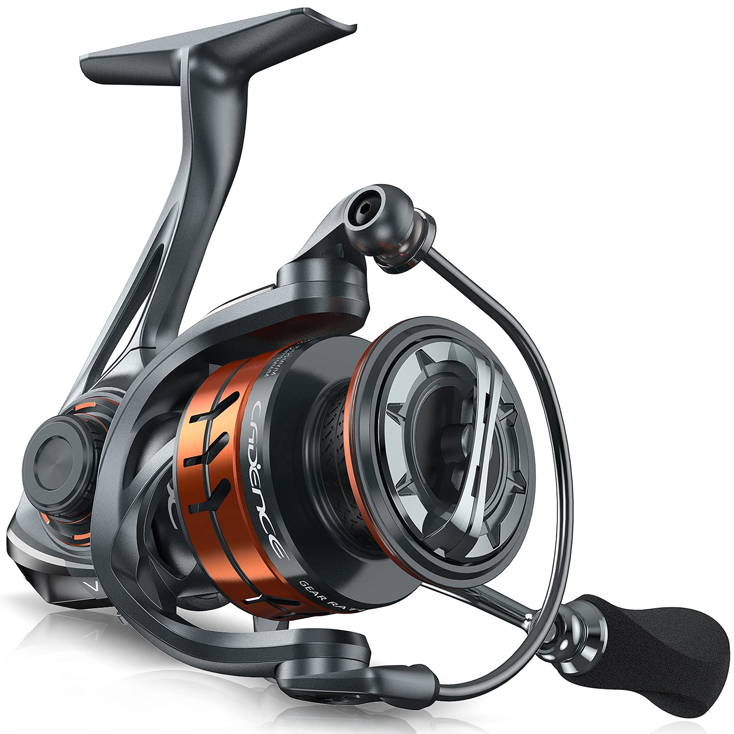 Photo 1 of *MINOR DAMAGE - USED*
Cadence Vigor Spinning Reel - 9+1 BB Fishing Reel with Lightweight Magnesium Frame, Smooth Powerful Spinning Reels with High-Speed 6.2:1 Gear Ratio, 36 LBs Max Drag & Stronger Machined Handle (1000)