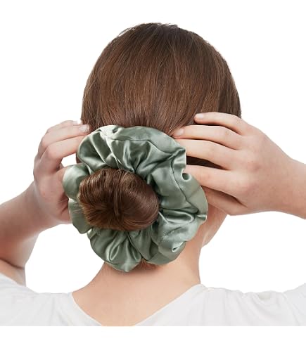Silk Hair Scrunchie Large Breathable Frill Tie for Women Hair Loss Prevention Amazon.com : LILYSILK Women Large 100% Silk Hair Scrunchies  main image 2