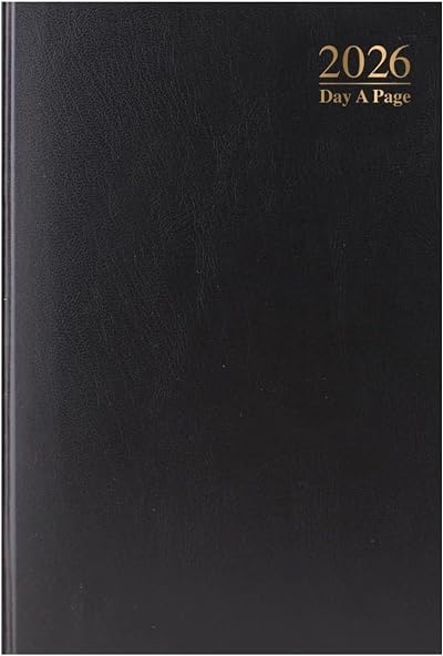 Arth 2026 A4 Day a Page Diary Black Hardback Case Bound