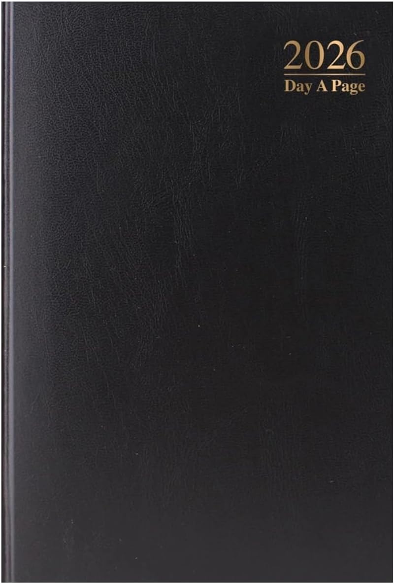 Arth 2026 A4 Day a Page Diary Black Hardback Case Bound