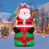 COMIN 7 FT Christmas Inflatables Outdoor Decorations, Santa Blow Up Inflatable with Built-in LEDs for Christmas Indoor Outdoor Yard Lawn Garden