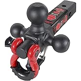 TOPTOW Trailer Hitch Tri-Ball Hitch Mount w/Matte Black Triple Hitch Balls 1-7/8-inch, 2-inch, 2-5/16-inch, Multi-fit for 2 inch Trailer Hitch Receiver