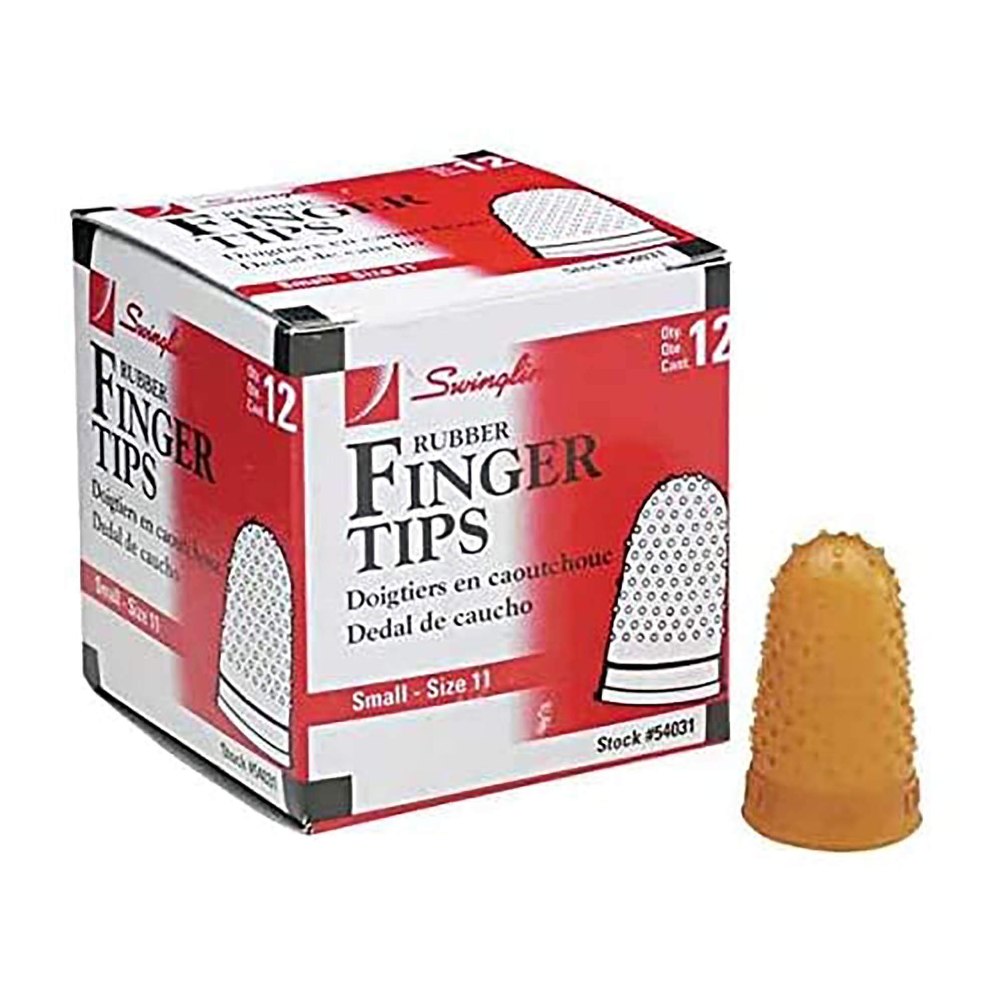 Swingline Rubber Finger Tips, Finger Cots, Small Size 11, Amber