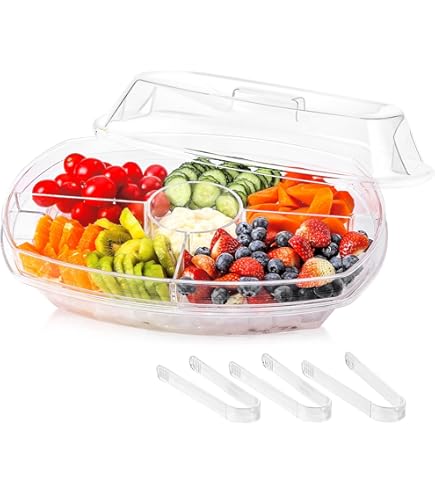 Creativeware Cool-spn Spin On Ice Bandeja Para Servir, Trans