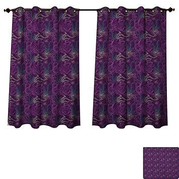 Amazon Com Octopus Blackout Curtains Panels For Bedroom Art
