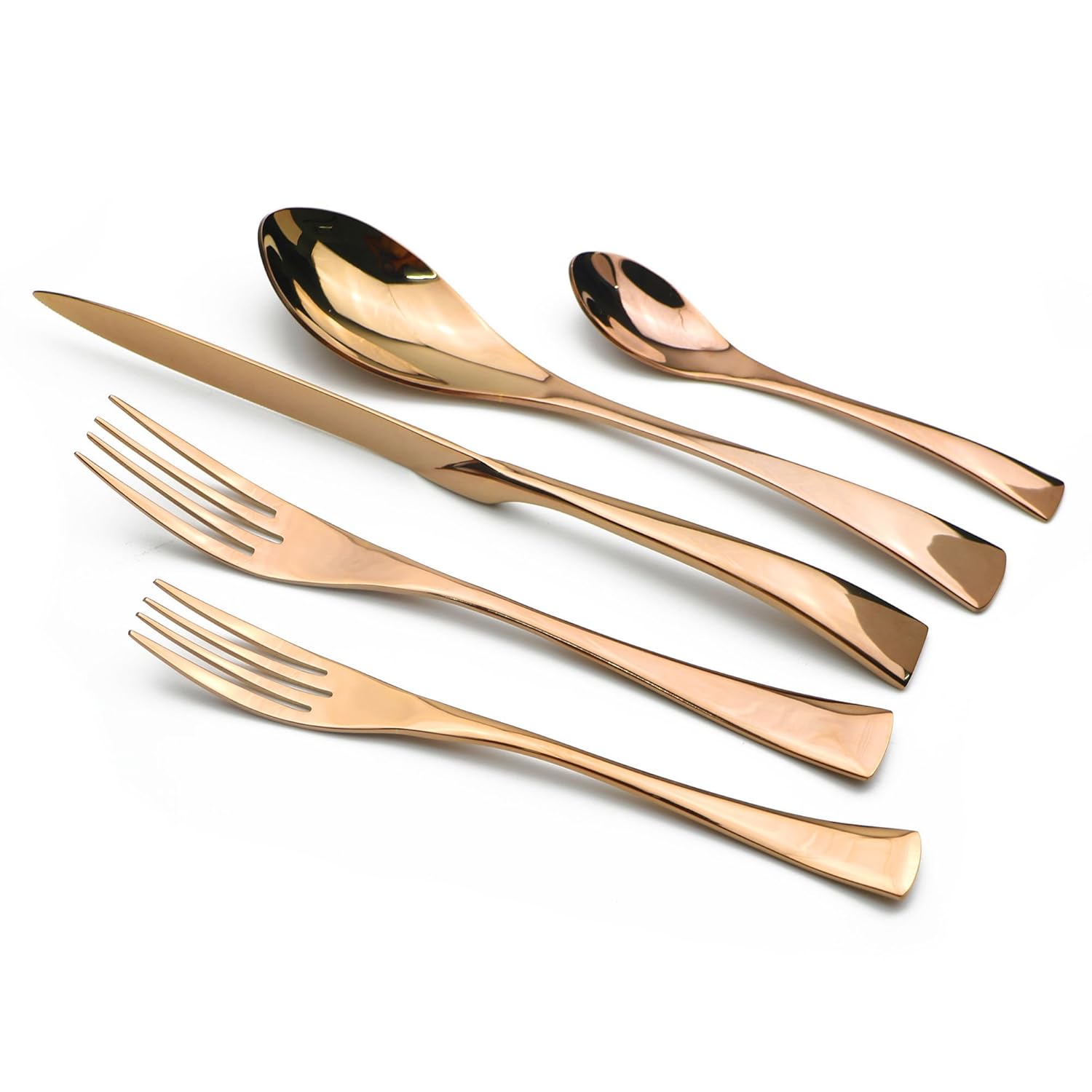 Rose Gold Silverware Flatware Cutlery Set 304 Stainless Steel Utensils 20Piece 9196714282809 eBay