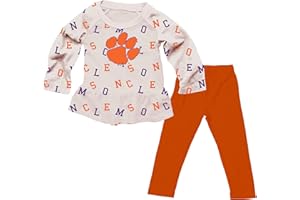 Wes and Willy Infant and Toddler Little Girls College Team All Over Logo Outfit