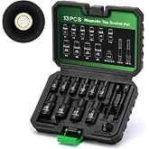 TecoTek 13PCS Magnetic Tap Socket Set, 1/4" &amp; 3/8" Drive Square Drive Tap Handle Tool, Square Socket Set for Fractional MCTI Standard Tap Thru 1/2" &amp; 1/8" NPT Taps