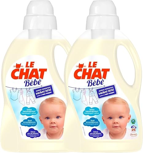 Le Chat Bébé Lessive Liquide Hypoallergénique 15 L Lot De 2 50 Lavages
