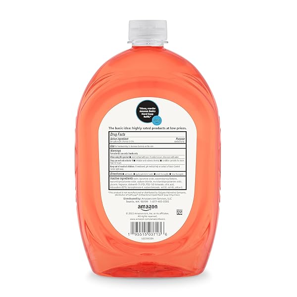 AMAZON BASICS LIQUID HAND SOAP REFILL, LIGHT MOISTURIZING, TRICLOSAN-FREE, PHTHALATE-FREE, PARABEN-FREE, CITRUS, 50 FL OZ (PACK OF 1) (PREVIOUSLY SOLIMO)