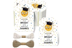 Chivertion 100 Pcs Graduate Gift Tags with Rope Graduation Party Favors Tags Paper Pre Punched Hanging Labels for Presents Graduation Party Favor Decoration Supplies Celebration Party DIY Crafts