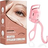 C-Shaped Heated Eyelash Curler Fast Heat Up in 5s - Rechargeable Electric Eyelash Curler for 24H Long Lasting Curls - Safe Anti-Burn Lash Curler Elevate Your Beauty with Stunning Lashes (Pink, L)