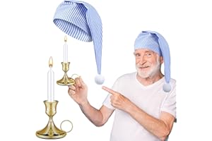 Chuarry Men's Night Sleeping Cap Accessory Men's Pajama Hat Night Sleeping Cap White Candle and Candle Stick Holder