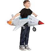 Kid's Ride-In Fighter Jet Costume | Pilot Airplane Tunic with Adjustable Straps