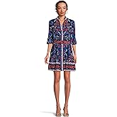 Aidan Mattox Womens Printed Short Flounce Dress