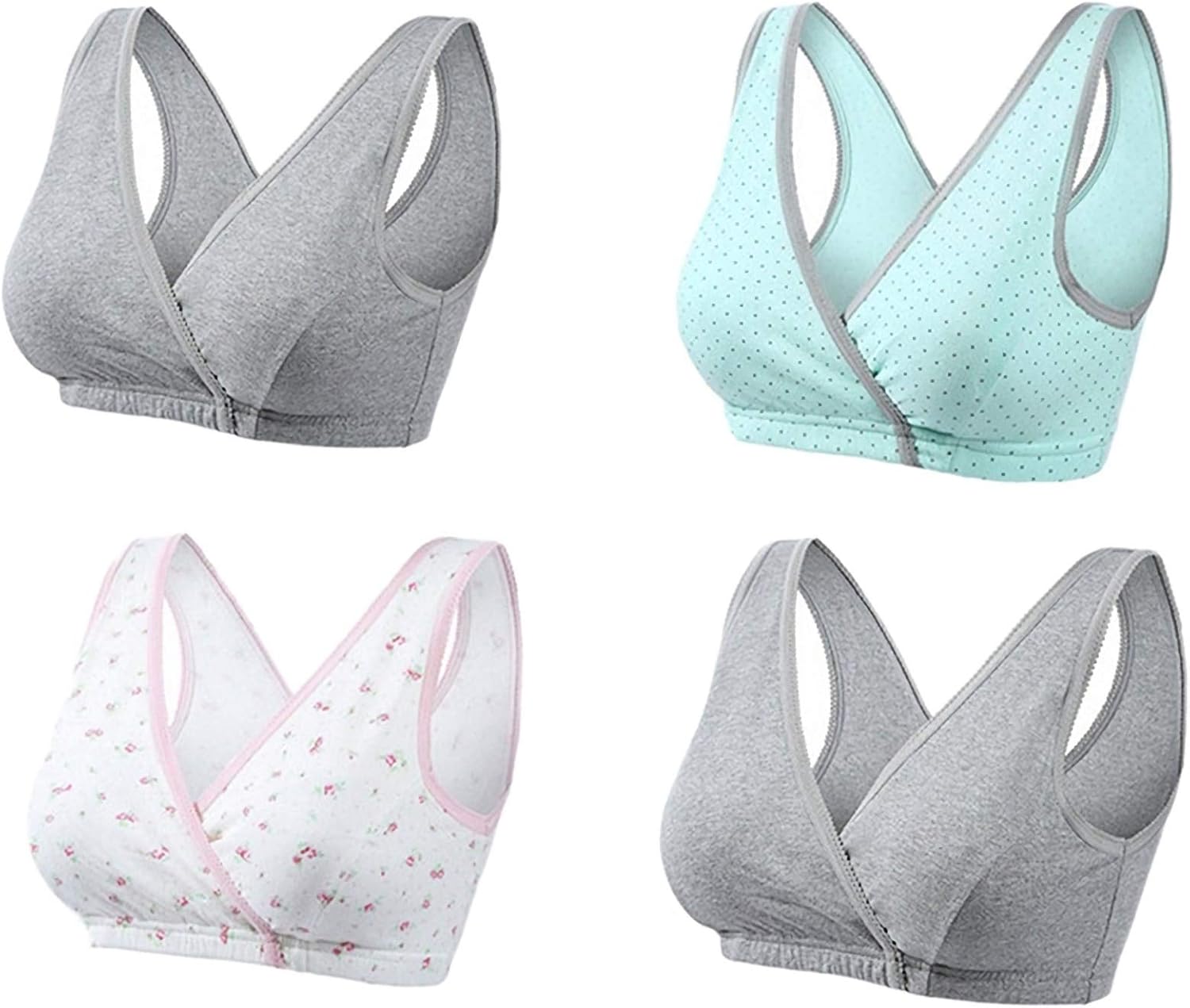 Srizgo Still BH 4er Pack Damen Schlafen Schwangerschaft StillBHS Ohne Bügel Nahtlose Bio