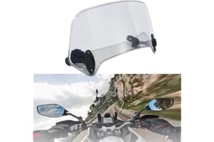 SOPINEKO Universal Motorcycle Windshield Extension Adjustable Spoiler Windscreen Extender for Kawasaki Yamaha Harley Suzuki Buell Triumph Ducati Aprilia(210mm Smoke)