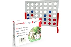 BOLABALL Giant 4 in a Row Outdoor Wooden Game | Extra Large Family Fun Lawn & Yard Games | Jumbo Game for Adults & Kids | Outside Backyard Carnival Holiday Picnic Party Big Patio Games with Travel Bag