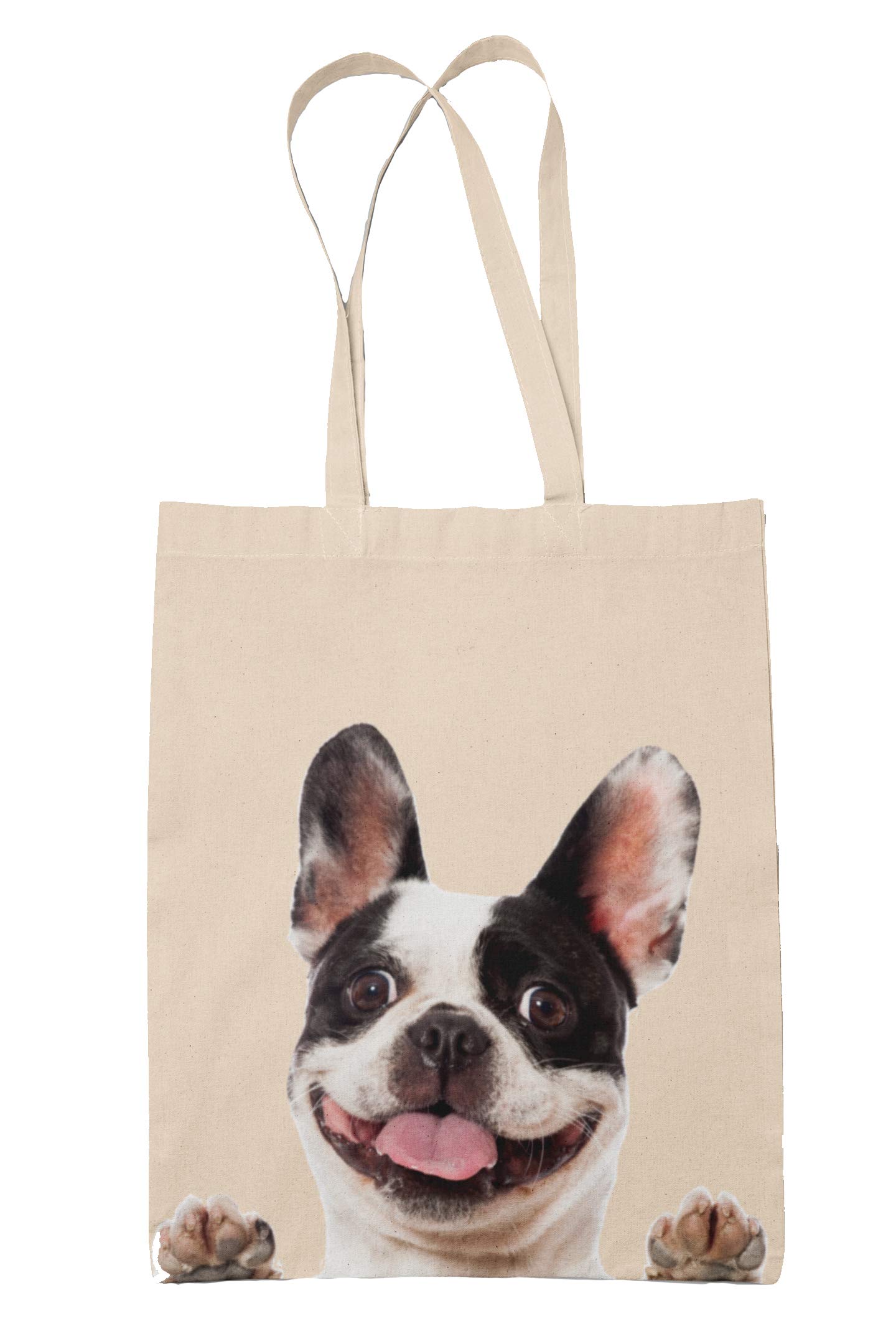 Super Lemon French Bulldog Tote Reuseable Shopping Bag Novelty Present Gift Printed Eco-Friendly Stylish Long Handled Tote Shoulder Bag, Great Gift Or Present for Any Dog Lover