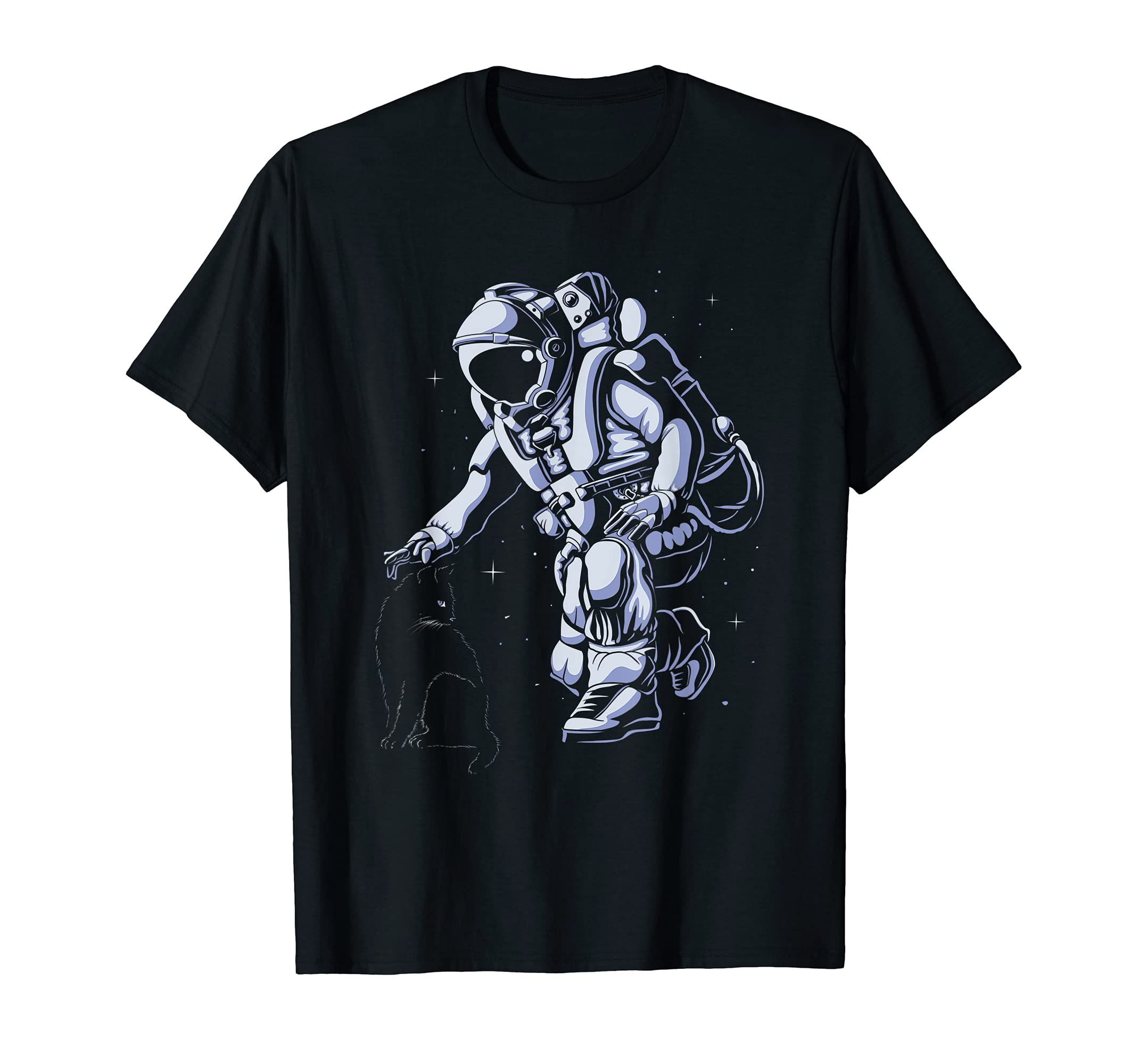 Astronaut pets Cat - Animal Loving Spaceman T-Shirt