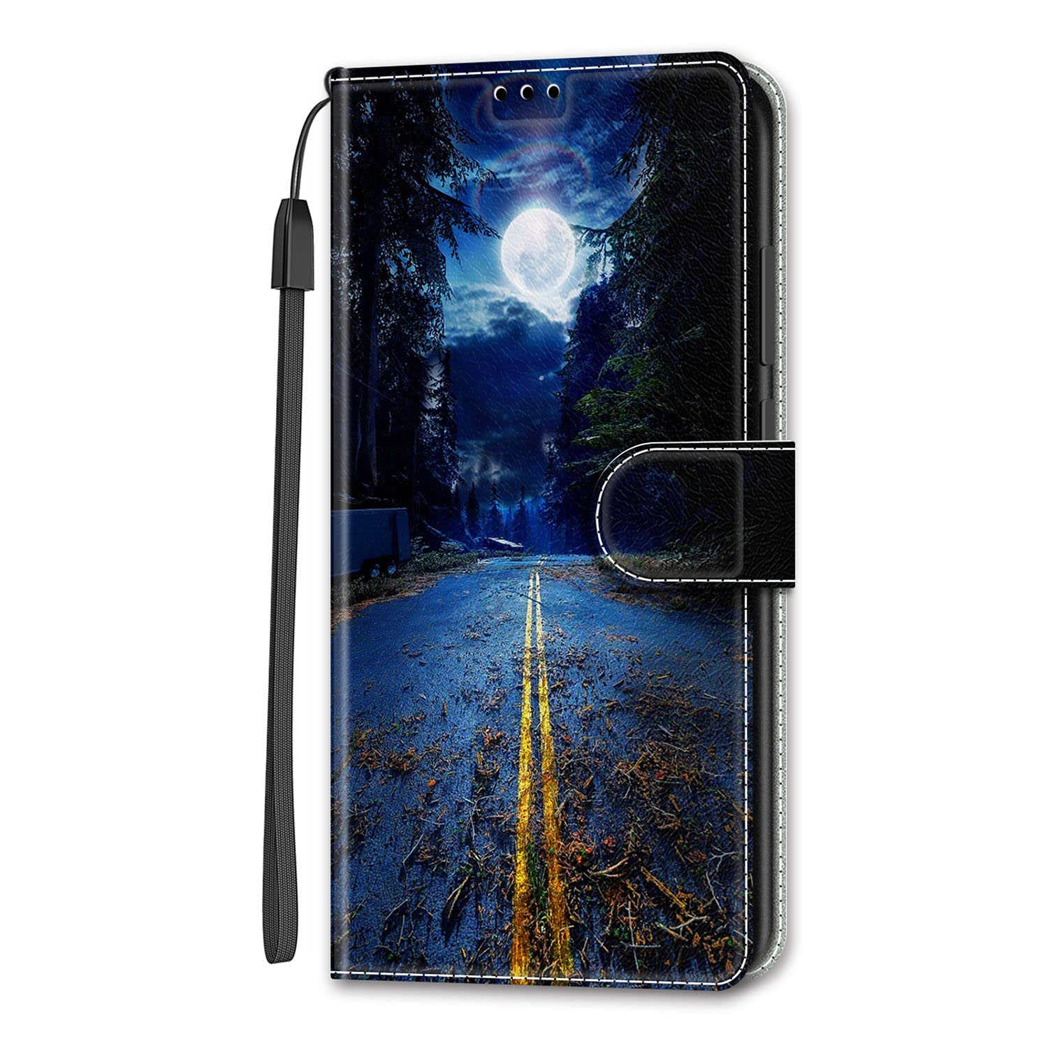 Adolasx Compatible for Xiaomi Redmi Note 12 Pro 5G Phone Case Flip Magnetic Closure Card Holder Slot Wallet Leather Silicone Book Cover Kickstand for Girls Boys Men Women - Moon