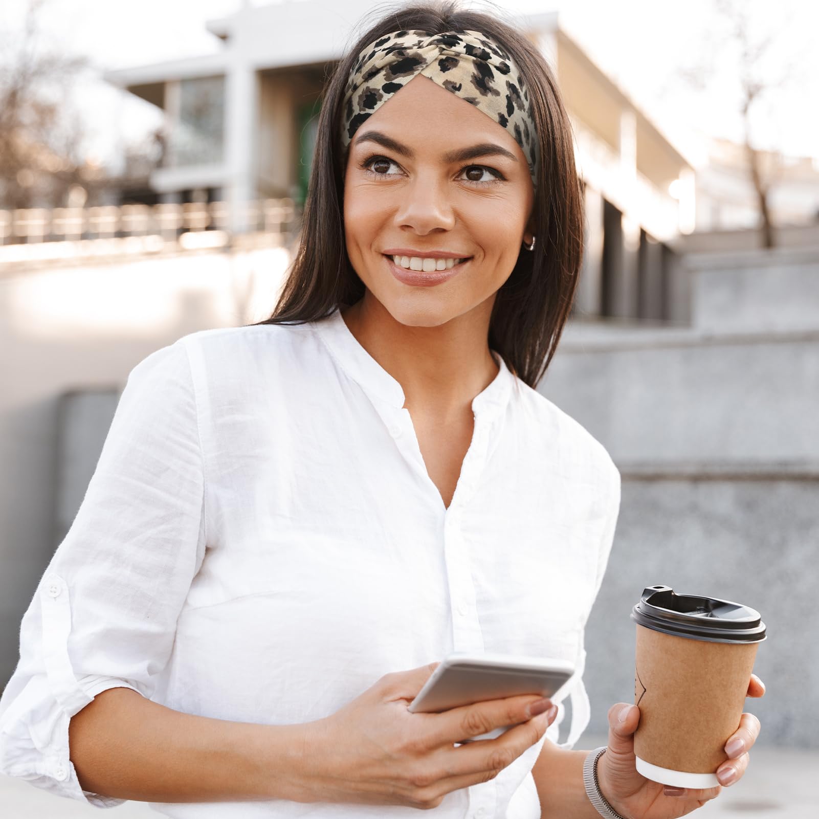 ViEinkaufen 6 Pcs Headbands for Women's Hair, Elastic Head Bands Wide Soft Ladies Headband Boho Fashion Knotted Head Bands Hair Accessories for Women