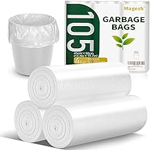 Magesh 4 Gallon Trash Bag Strong, Leakage-Free, Small Garbage Bags Unscented Thick for Bathroom, Office, Kitchen Small Trash