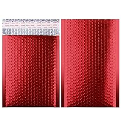 Metallic Matte Red Bubble Mailers Mailing Padded