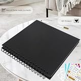 Miaikoe DIY Scrapbook Album 25.5x25.5 cm Hardcover Kraft 20 Sheets Black view 7