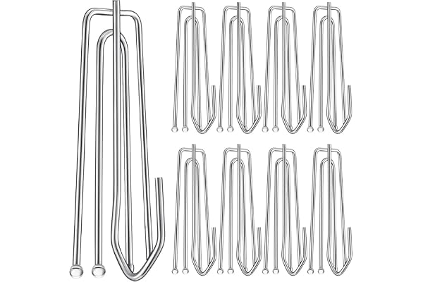 60 Pack Pinch Pleat Curtain Hooks,Stainless Steel Drapery Hook and Pin for Pleated Drapes and 4 Prongs Pinch Pleat Hook Clips