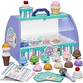 Lehoo Castle Ice Cream Toys for Toddlers 3-5, Toys for 3 4 Year Old Girls | Scoop &amp; Serve Ice Cream Counter Playset for Kids, Pretend Play Store, Play Kitchen Accessories, Montessori Toy for Girls Boys