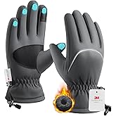 Origem Winter Warm Waterproof Gloves Women Men - 3M Thinsulate & Polar Fleece, Reflective Touchscreen Cold Weather Ski Snow Thermal Gloves for Running, Cycling, Biking, Hiking, Driving, Walking