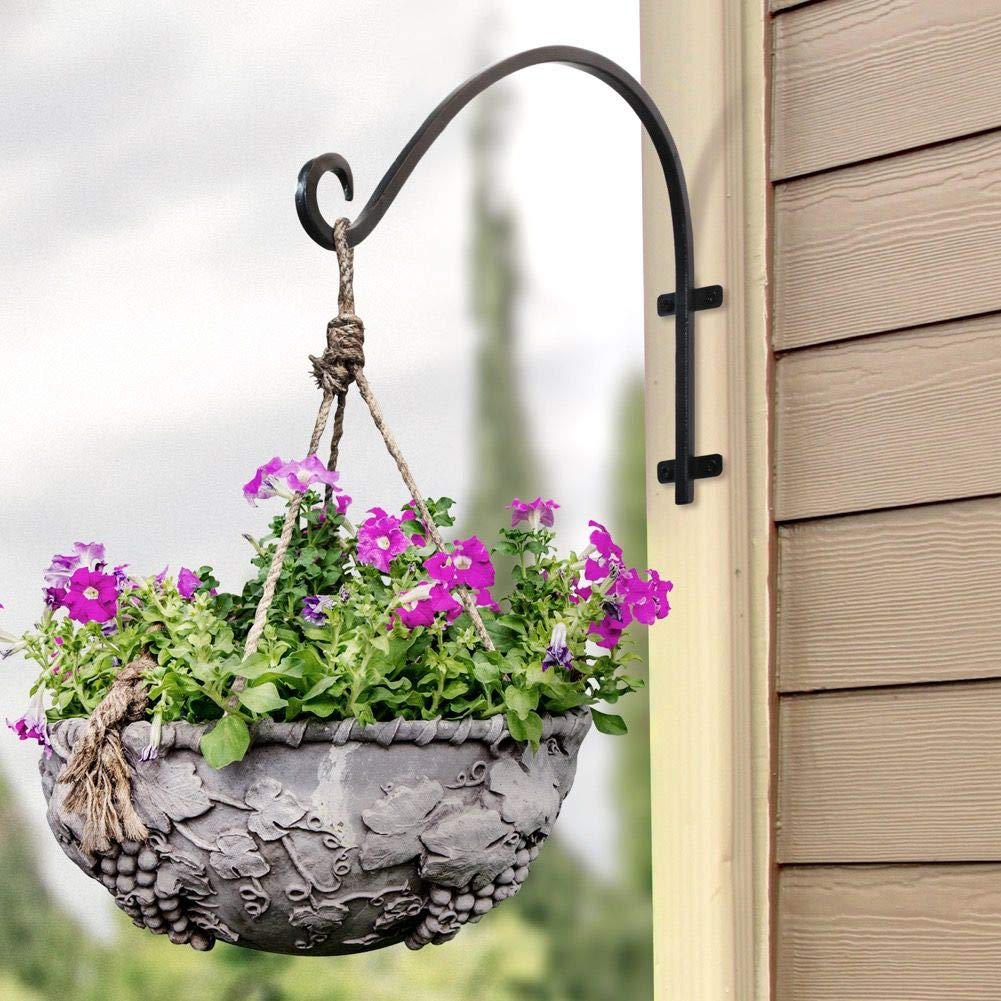 ajart hanging plant bracket plant hangers outdoor 16inches black thicker more durable rust resistant heavy duty plant hooks
