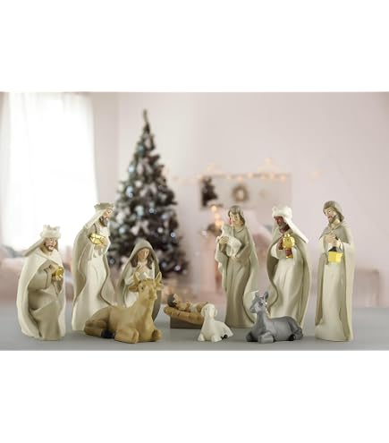 Crèche De Noël En Bois Fabriquée à La Main En Italie - Dimensions 25,4 X 12,7 X 20,3 Cm
